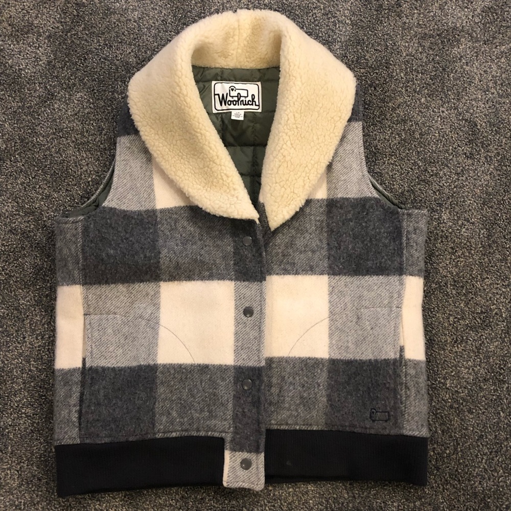 Woolrich,  plaid vest,lambswool, large, like new